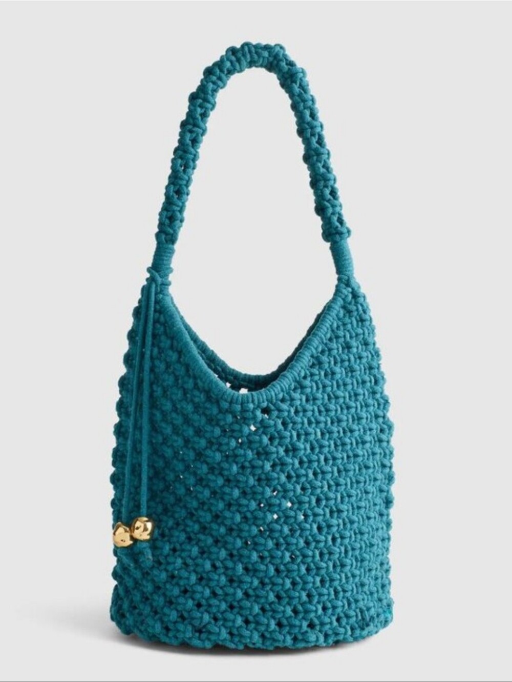 Madewell X SHOPBOP ROPE POUCHETTE Teal Crochet Shoulder Bag HAND BAG NEW
